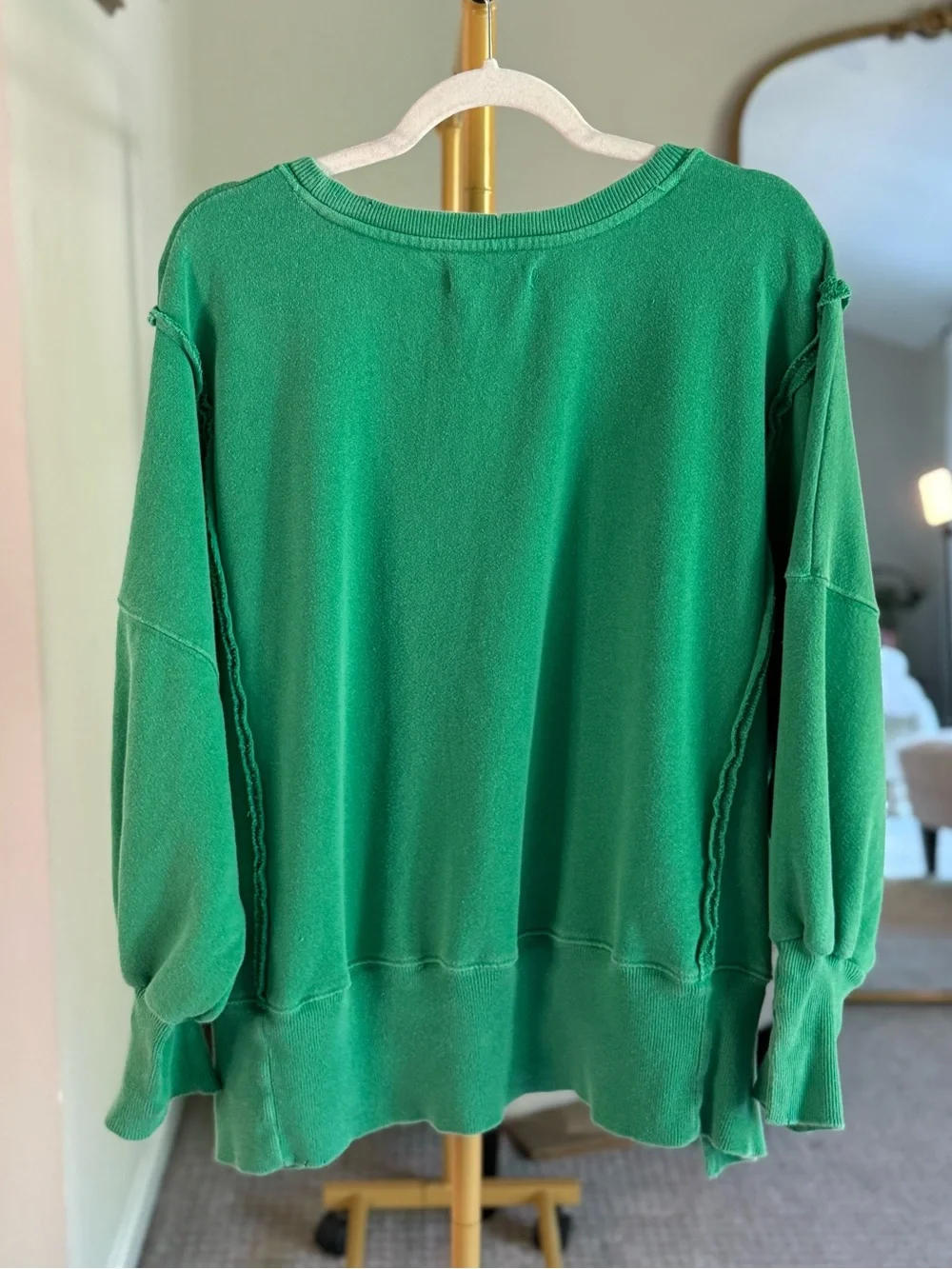 Free People Camden Sweatshirt Rare Tennis | Kelly Green - Size XS - Picture 6 of 9